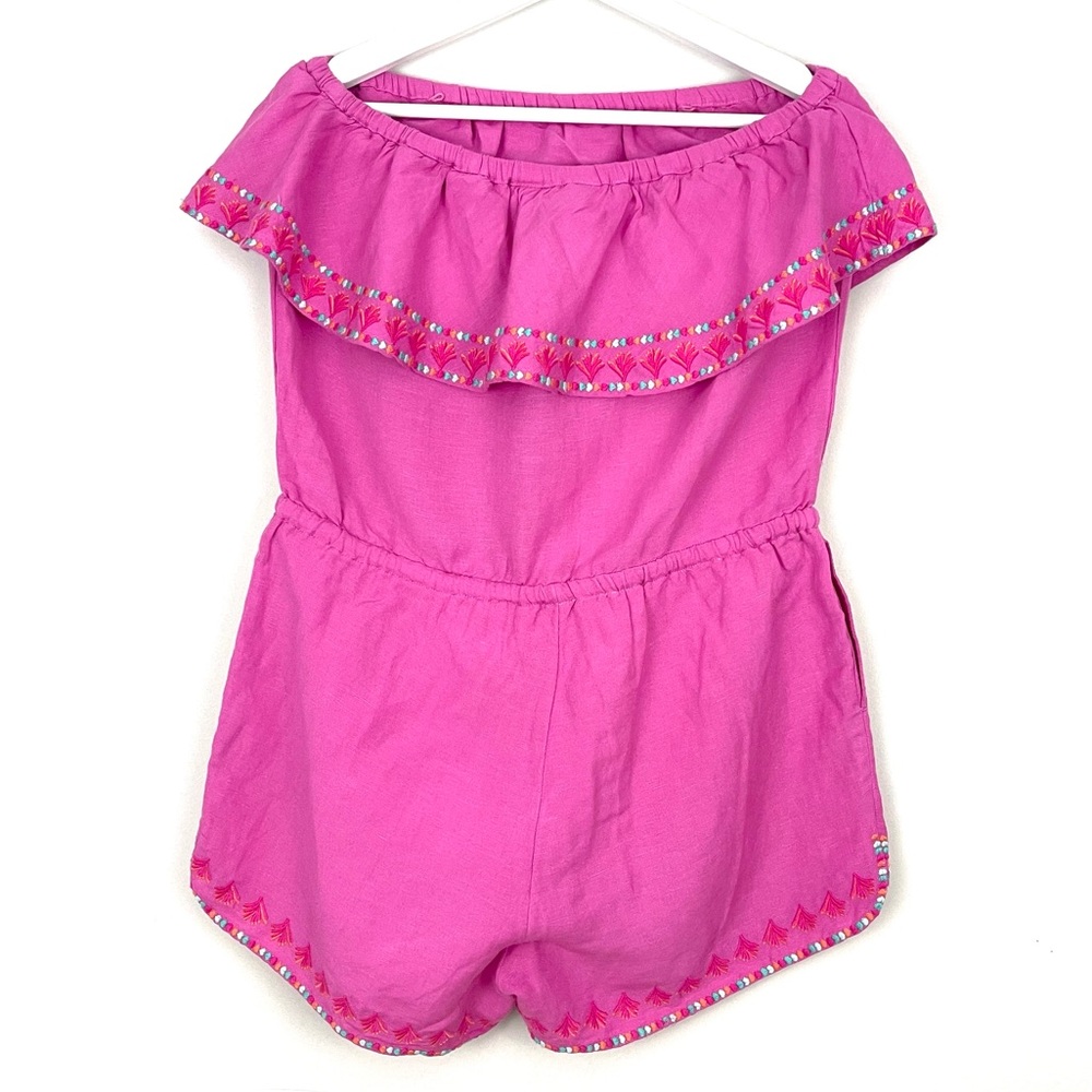 Vineyard Vines Strapless Ruffle Embroidered Romper - Picture 8 of 10